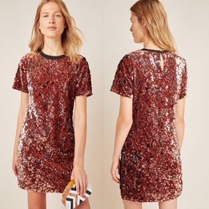 NWT Anthropologie Andi Sequence Tee Dress, M